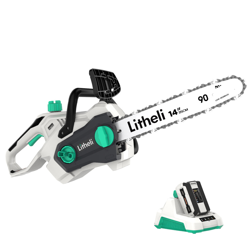 LITHELI 40v 14" BRUSHLESS Cordless Handheld Chainsaw Kit