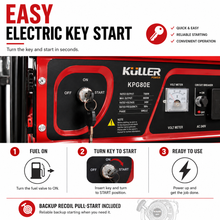 Load image into Gallery viewer, KULLER 18HP 8000w Max/7500w Rated Single-Phase Petrol Backup Generator