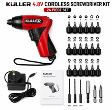 Load image into Gallery viewer, KULLER 4.8V Cordless Electric Screwdriver Kit – Rechargeable 24 Piece Power Driver Set