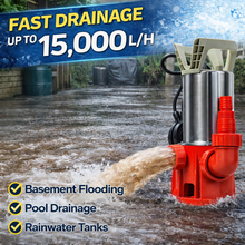 Load image into Gallery viewer, 1500W Submersible Dirty Water Pump – 15,000 L/H High Flow Drainage Pump for Basement Pool &amp; Garden