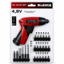 Load image into Gallery viewer, KULLER 4.8V Cordless Electric Screwdriver Kit – Rechargeable 24 Piece Power Driver Set
