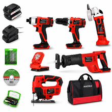 Load image into Gallery viewer, MATRIX 20V X-ONE 6 Piece Cordless Power Tool Combo Kit with Batteries &amp; Carry Bag