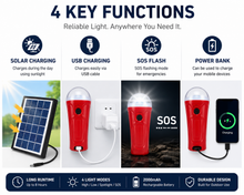 Load image into Gallery viewer, SF-3W Solar LED Torch Emergency Camping Light Powerbank