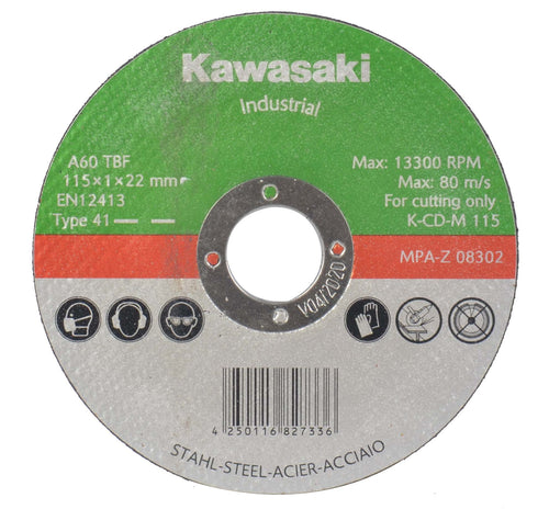 Kawasaki 115m Flat Cut-off Wheels for Metal - MATRIX Australia