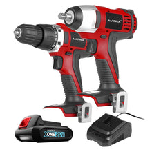 Load image into Gallery viewer, 20v X-ONE Cordless Impact Wrench &amp; Drill Combo Kit - MATRIX Australia